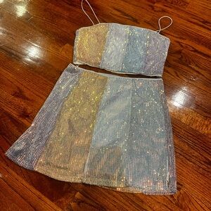 Pink Lily Play the Radio Sequin Stripe Set